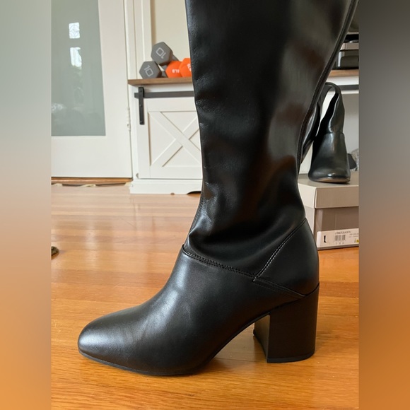 Franco Sarto Black Faux Leather Knee-high Boots; Size 8 M - Picture 8 of 14